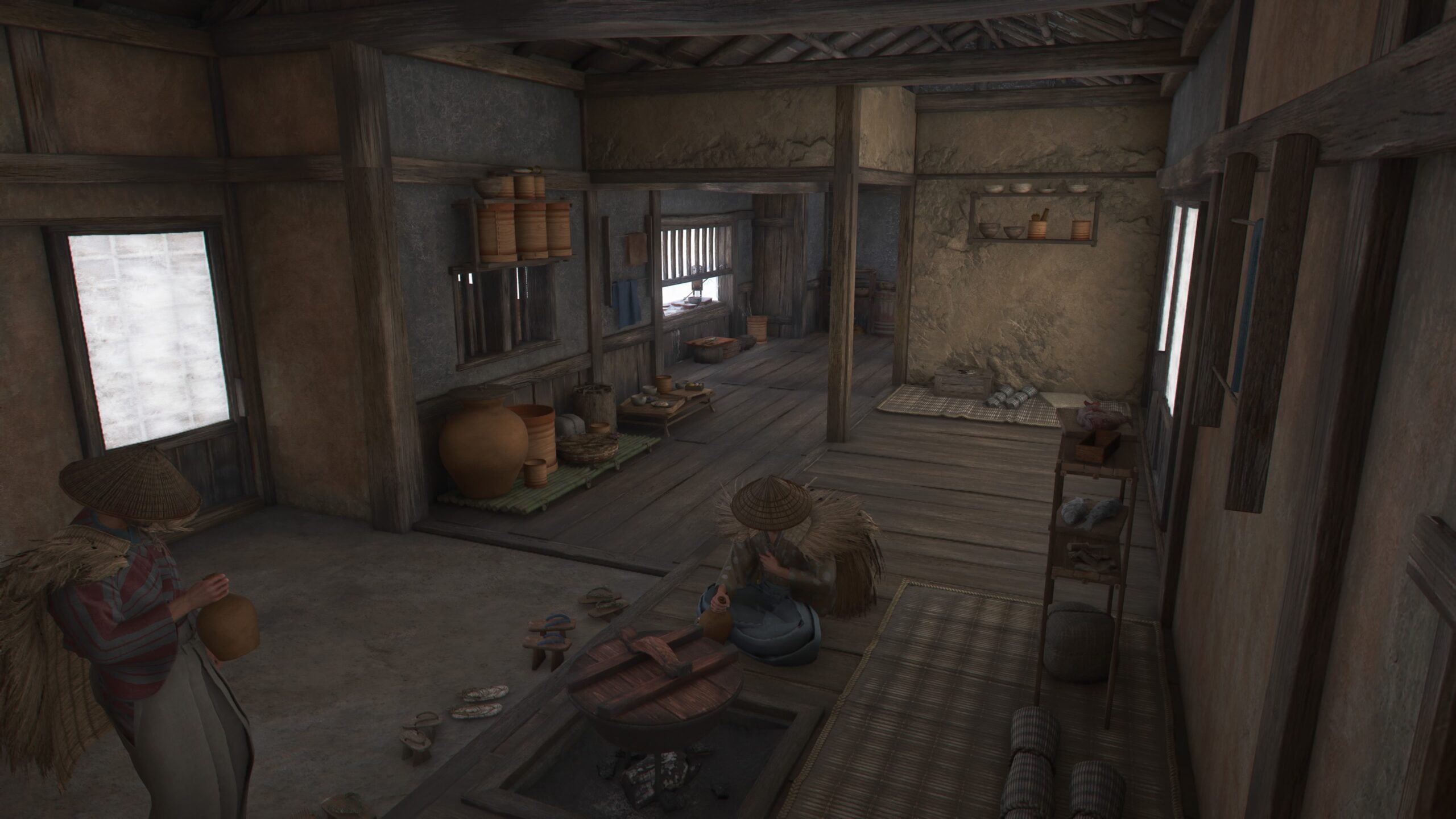 商人の家屋の中